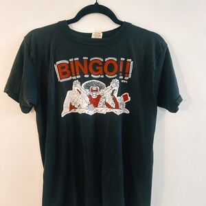 Vintage-style BINGO!! Graphic Tee - Black with Red & White